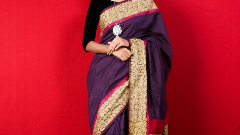 Indian bride in an embroidered bridal lehenga with traditional jewellery