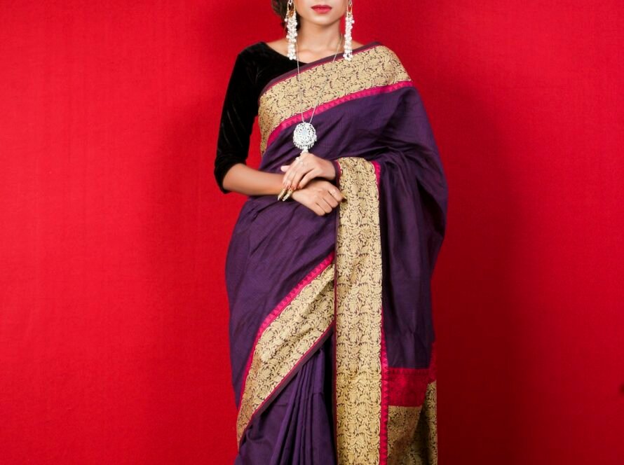 Indian bride in an embroidered bridal lehenga with traditional jewellery