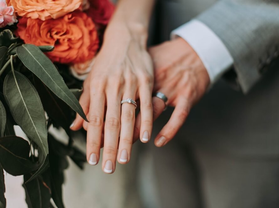 Wedding planner coordinating event details with a couple